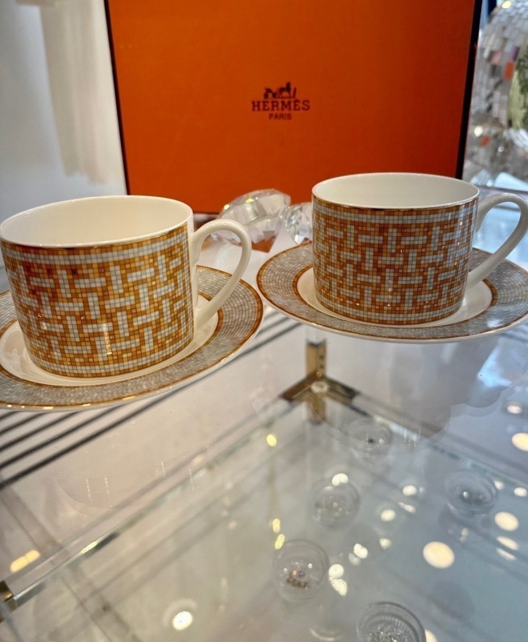 💕 에*** 모자이크 24 골드 커피잔 세트