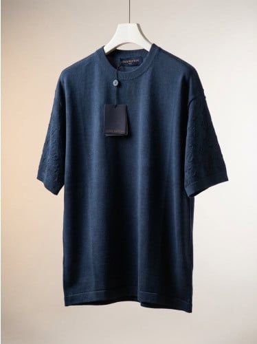 루이비통 쇼트 슬리브드 코튼 크루넥 니트 웨어